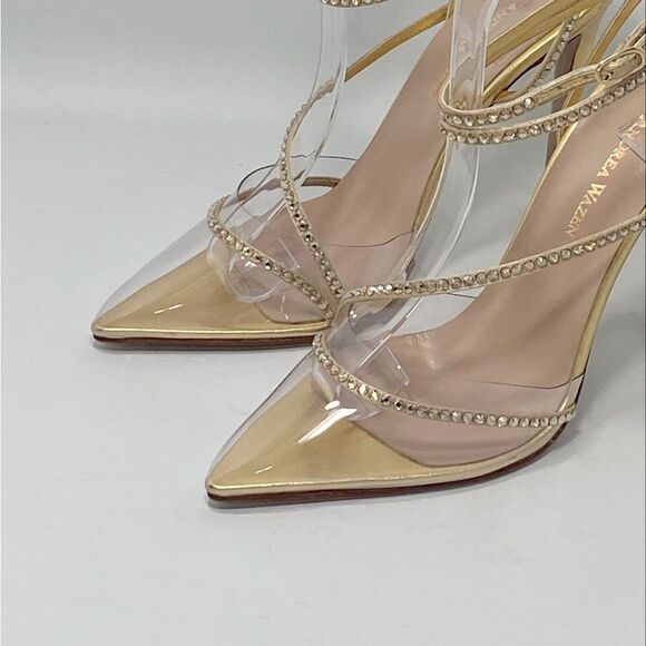 Andrea Wazen Leather & Crystal Pumps size 39.5 - Picture 6 of 13